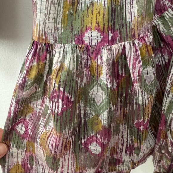 Zara Braided Belted Multicolor Button Up Dress Size M - Picture 7 of 7